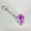 Single button transparent shell-purple transparent cap + snake bone chain