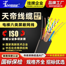 天帝六类电梯随行屏蔽钢丝网线2芯电源+6类屏蔽网线TVVB2G-STP-6