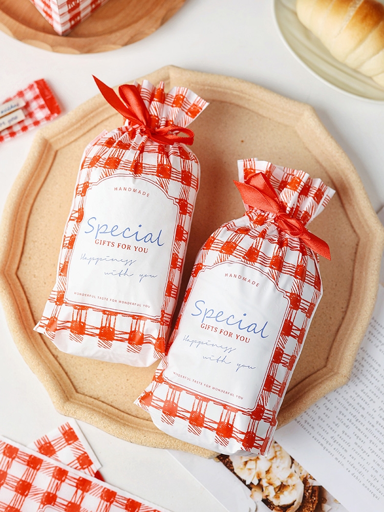 2025 bolsas de embalaje de dulces de Año Nuevo galletas de nougat bolsas auto-selladas bolsas de bolsillo bolsas de embalaje de papel de cuerdas
