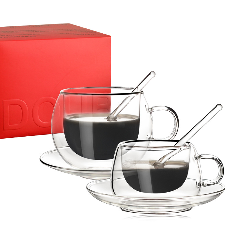 Coffee glass high quality small brand spoon for home use