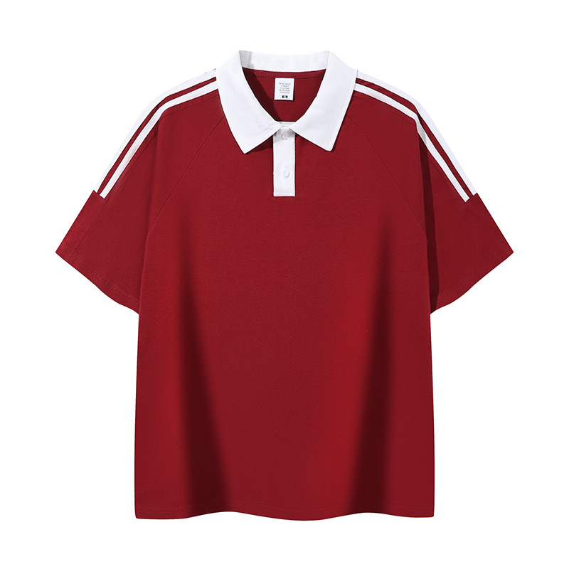 Marca de moda raglán a juego de color puro solapa de algodón de manga corta ropa de clase para grupos ropa de trabajo empresarial ropa de trabajo polo ropa de trabajo personalización