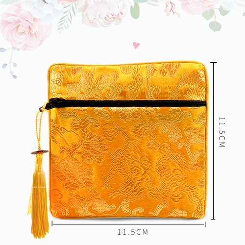 Retro zipper bag jewelry bag handmade jewelry embroidery double-layer brocade ring necklace necklace earrings literary toy storage bag