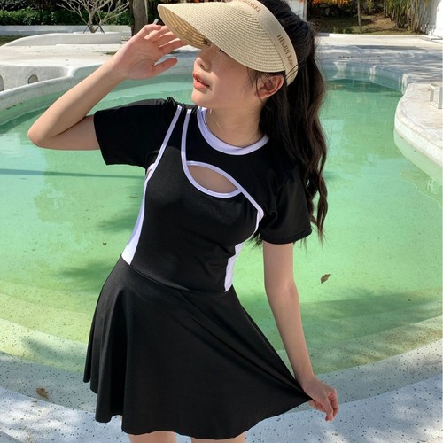 Women's Children's Conservative Medium and Large Children's Fresh and Minimalist Sport Swimwear Set Ins Style Girl's Separate Style