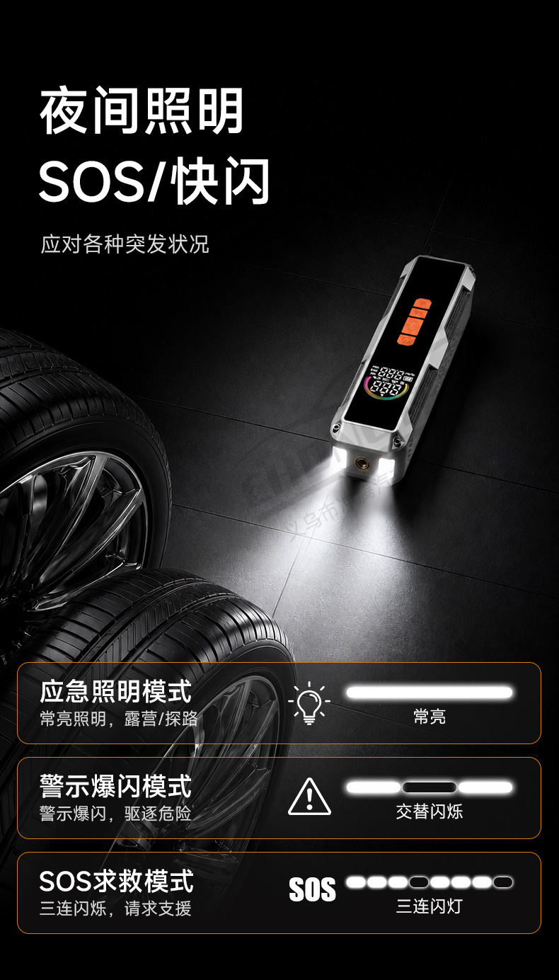 Cross-Border New Model Car Electric Air Pump, Car Tire Inflator, Wireless Portable Electric Vehicle and Motorcycle Air Pump