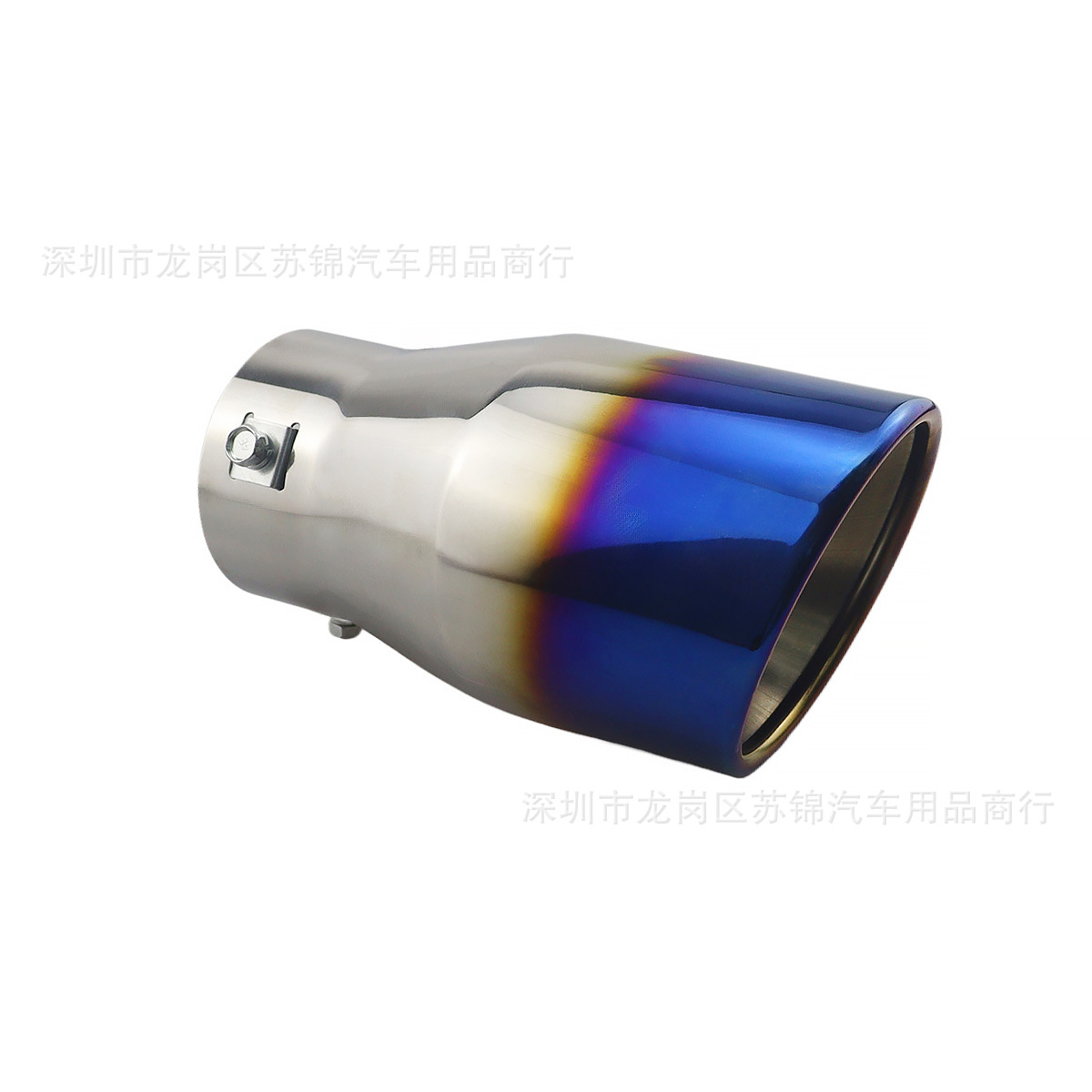 Car Modification Large-Diameter Tailpipe 76mm Interface Stainless Steel Exhaust Pipe Double-Layer Thickened Silencer Angled Tailpipe