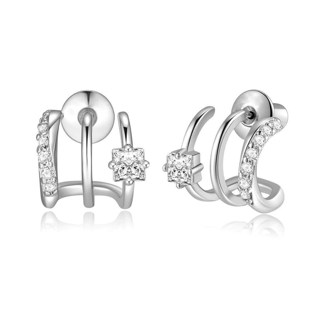 Europa y los Estados Unidos venden calientes transfronterizos de moda arco de tres garras pernos de diamante para orejas personales para mujeres