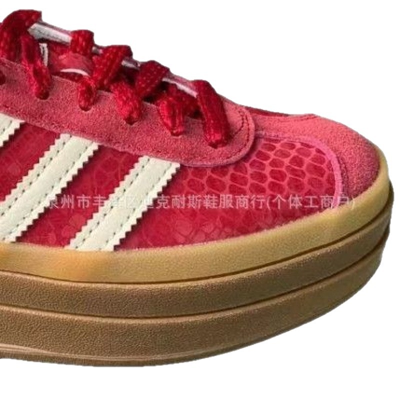 Zapatos de Putian, versión alta Samba, diseño original, Año de la Serpiente, zapatillas versátiles de suela gruesa que aumentan la altura, de color rojo para el campus, modernas y versátiles.