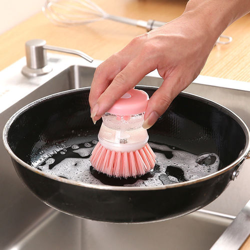 厨房家用洗锅刷液压洗锅刷子手动添加洗洁精刷锅刷碗多功能锅刷