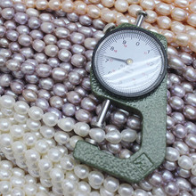 珍珠項鏈 淡水珍珠米型7-8mm半成品直鏈 有羅紋 外貿 pearl neck