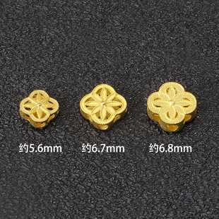 18K Gold Ancient Gold Cross Four-Leaf Flower Separated Beads Four-Leaf Clover Back Cloud DIY Bracelet Necklace Braided Rope Bead Accessories