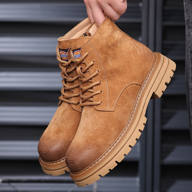 Vintage Martin Boots Men's 2022 Autumn New Short Boots Fashionable All-match Rhubarb Boots Men's British Style Workwear Boots Men's Shoes