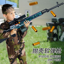 巴雷特软弹枪手动拉栓机械抛壳仿真狙击步枪可发射AWM儿童玩具枪