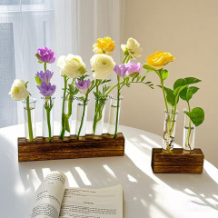 現代のシンプルな水培試験管のデスクトップ装飾緑の花瓶の室内の小さい清新な現代の置物のセット