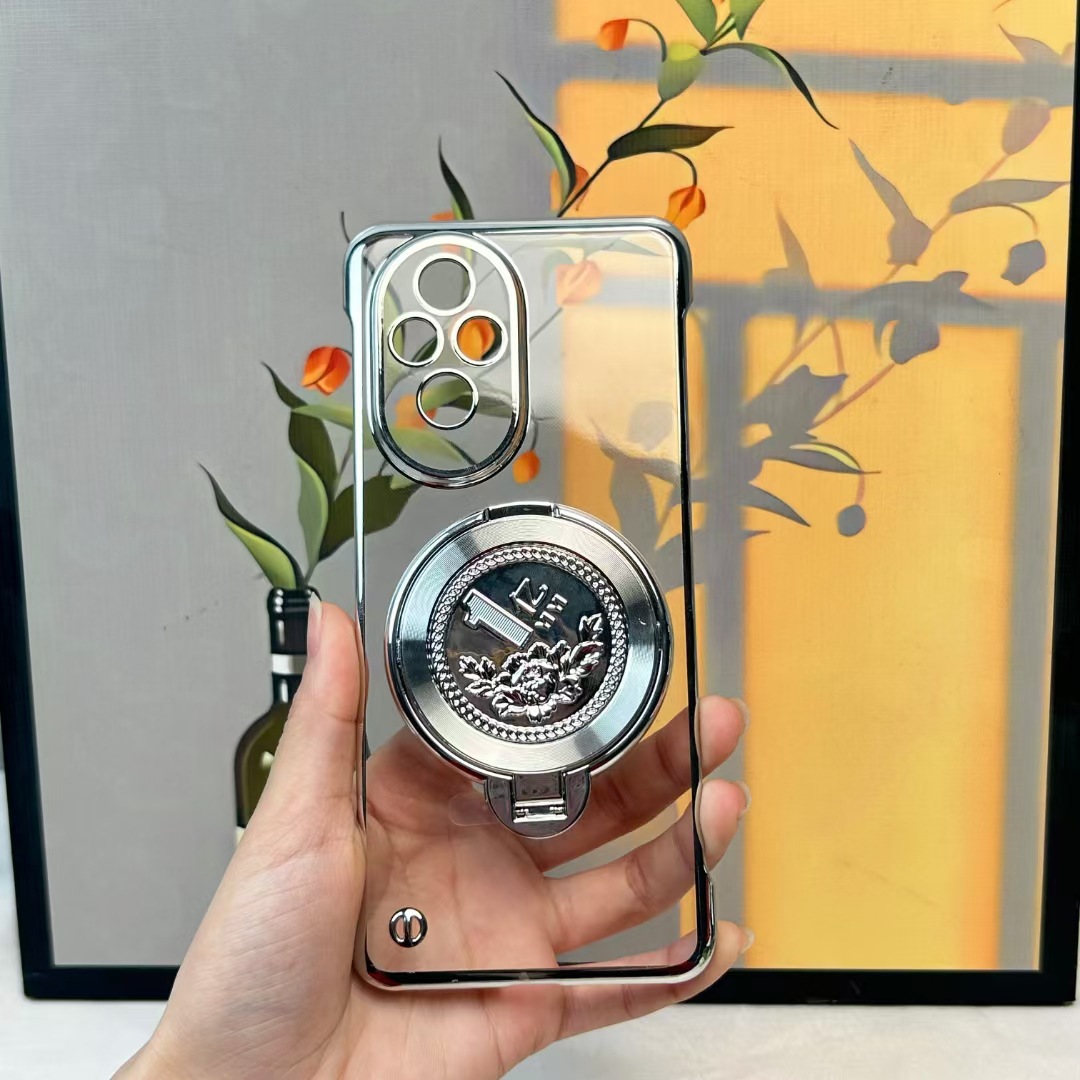 Make a Hundred Million by Rotating the Decompression Gyro Mobile Phone Case Holder Design Mobile Phone Back Sticker Holder Cd Pattern Horizontal and Vertical Use