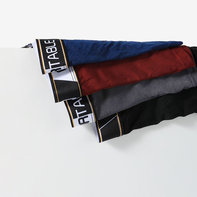 Caja de regalo de 4 piezas ropa interior para hombres pantalones cortos de boxeador para hombres cómodos transpirables personalidad de moda cintura media pantalones cortos de boxeador juvenil