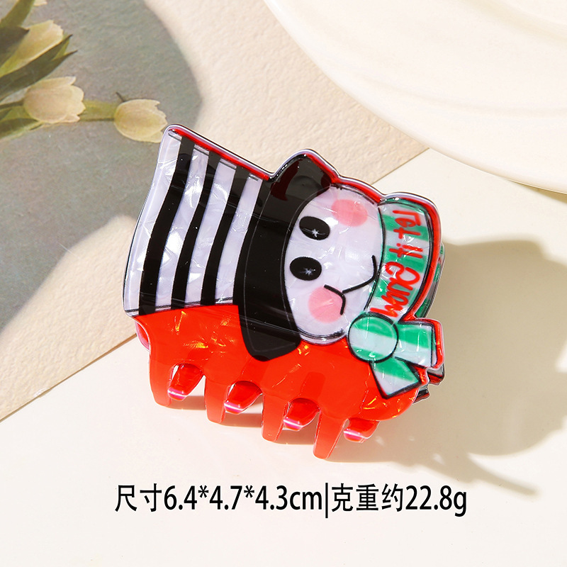 闪闪姑娘新款圣诞节日格林奇绿怪发夹圣诞老人姜饼人雪人麋鹿抓夹|undefined