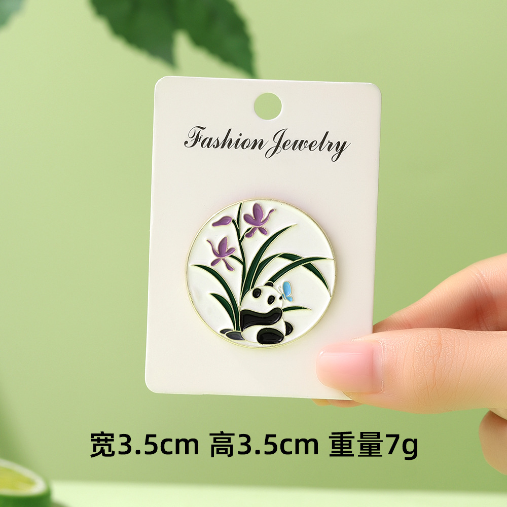 Dibujos animados lindo panda flor flor broche colección de la familia panda animal metal insignia accesorios de ropa para niños regalos