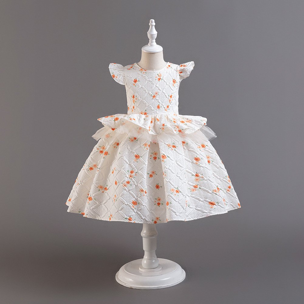 thumbnail image 5 of Vestido estampado para niñas, ropa para niñas, vestido elegante de princesa para niñas, actuación de piano para niñas, 5 of 6