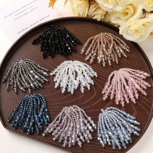 South Korea Fashion Crystal Tassel Flower Diy Elegant Handmade Flower Side Clip Shoes Flower Headwear Mobile Phone Shell Decorative Accessories