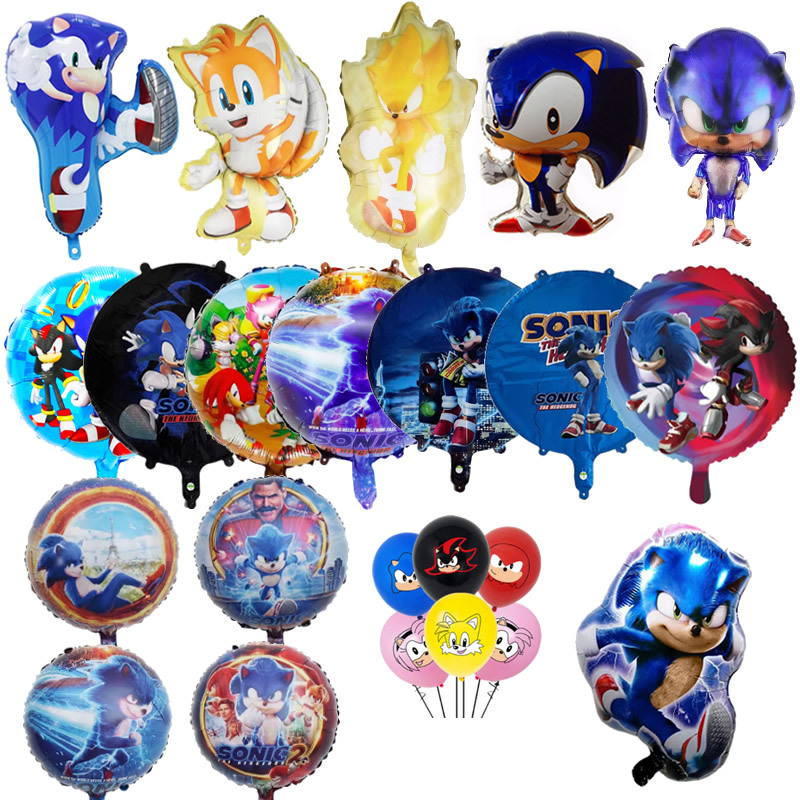 Erizo Sony K globo de aluminio sonido niño dibujos animados fiesta de cumpleaños diseño globo niños