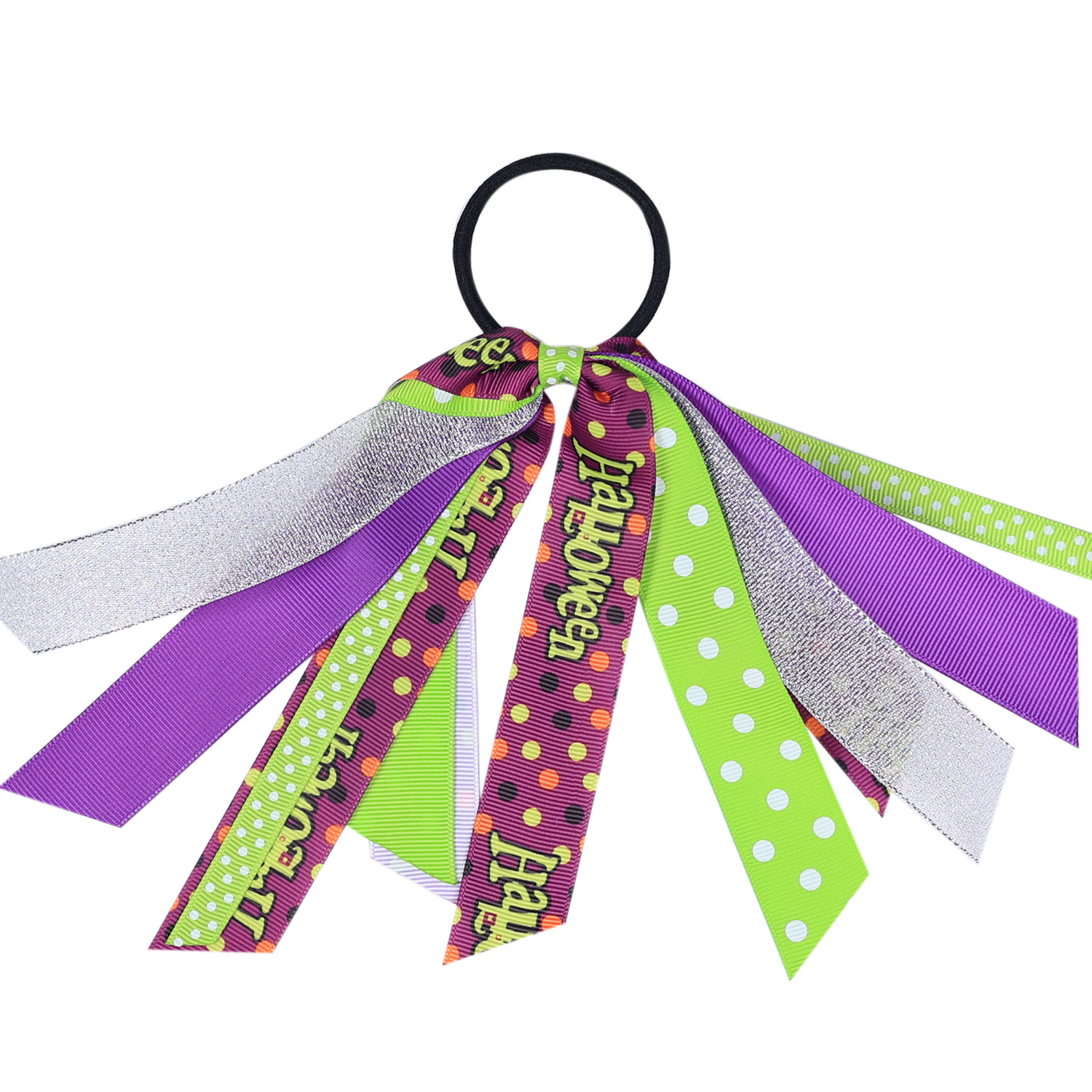 16g Weight Hair Tie Hair Accessories Type 5 Colors Can Be Mixed Quantity Party, Festival Occasion Threaded braid Material Halloween Festival Letter Pattern Kid'S Gender IG Style Style Halloween IG Style Kid'S Letter Threaded Braid Hair Tie 9