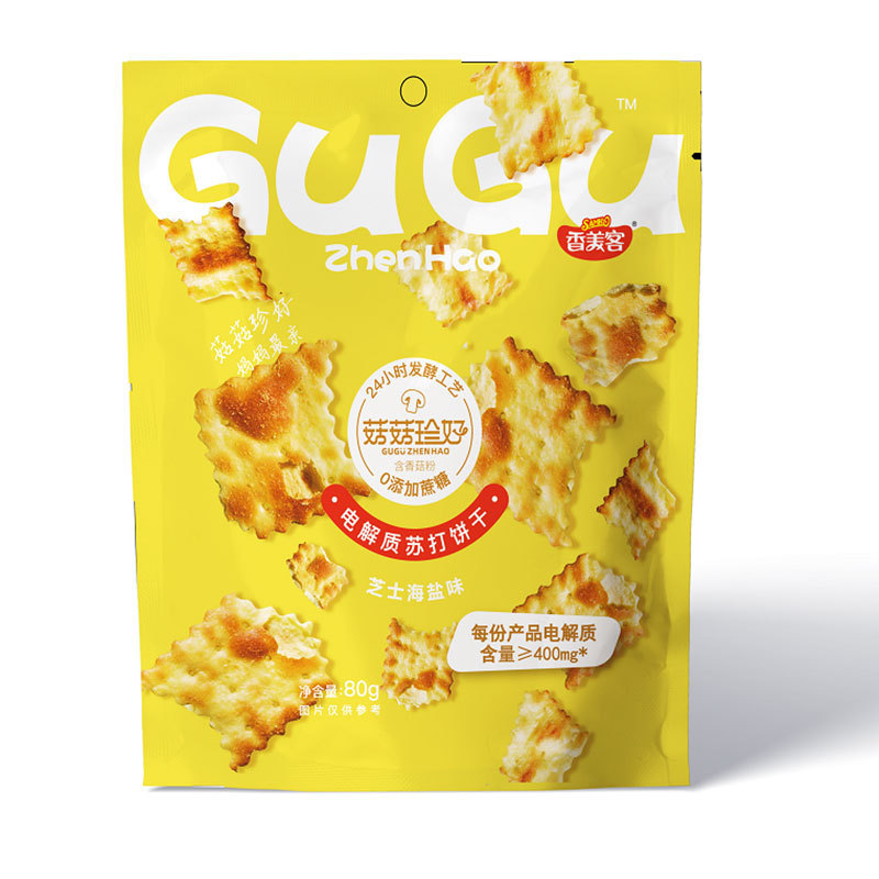 香美客苏打饼干80g菇菇珍好鱿鱼味轻咸酥脆追剧办公室休闲零食|undefined