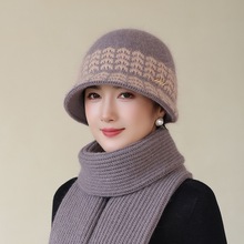 妈妈帽冬季防寒保暖中老年人盆帽防风护耳兔毛线帽奶奶老太太棉帽
