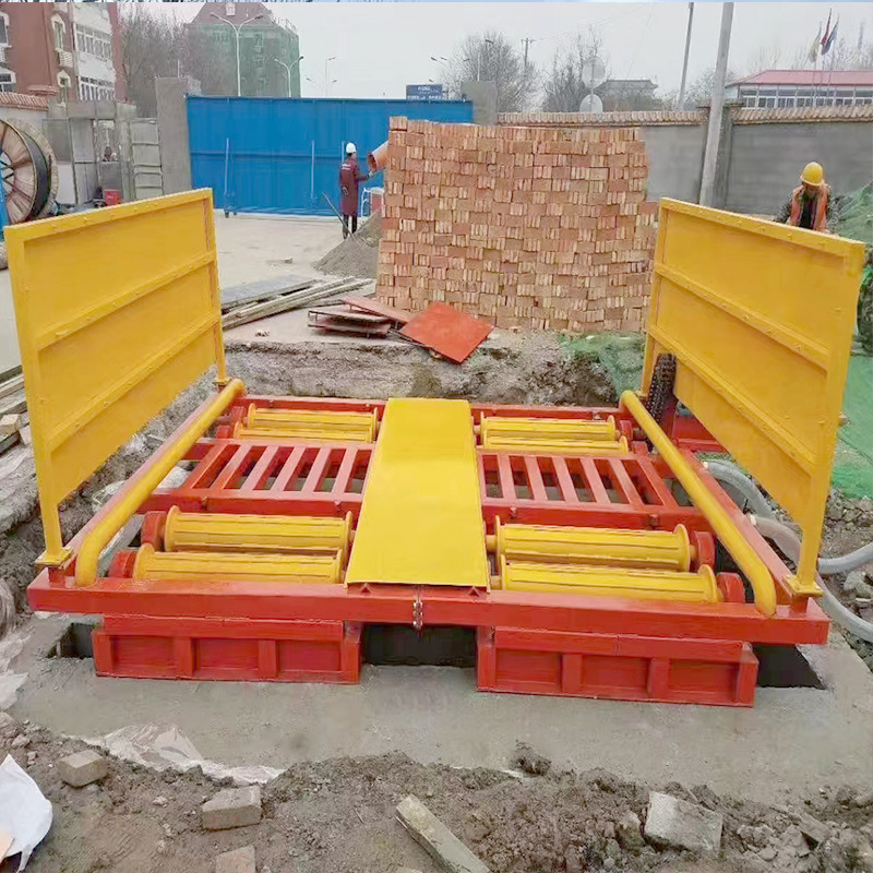 鲁鸿建筑工地滚轴式洗车机 八轴滚动式洗轮机 工程车辆冲洗平台
