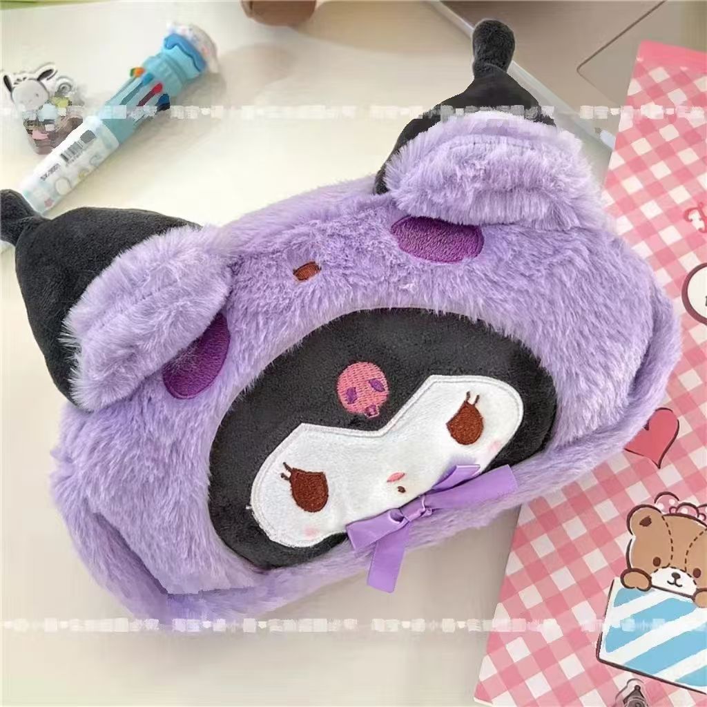 Felpa linda serie Sanrio nuevo perro Yugui Kulomi bolsa de papelería de gran capacidad bolsa de lápices bolsa de almacenamiento para estudiantes
