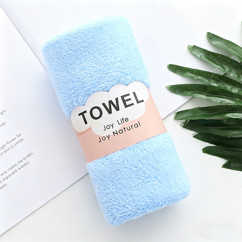 Fabricantes transfronterizos al por mayor toallas de coral de color sólido toallas faciales regalos de boda toallas de baño absorbentes no caen cabello