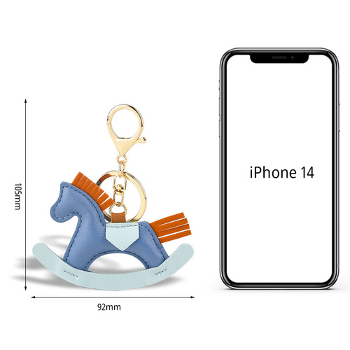 疯狂ins小马挂件卡通摇摇马皮质挂饰手工皮革包包挂件汽车钥匙扣