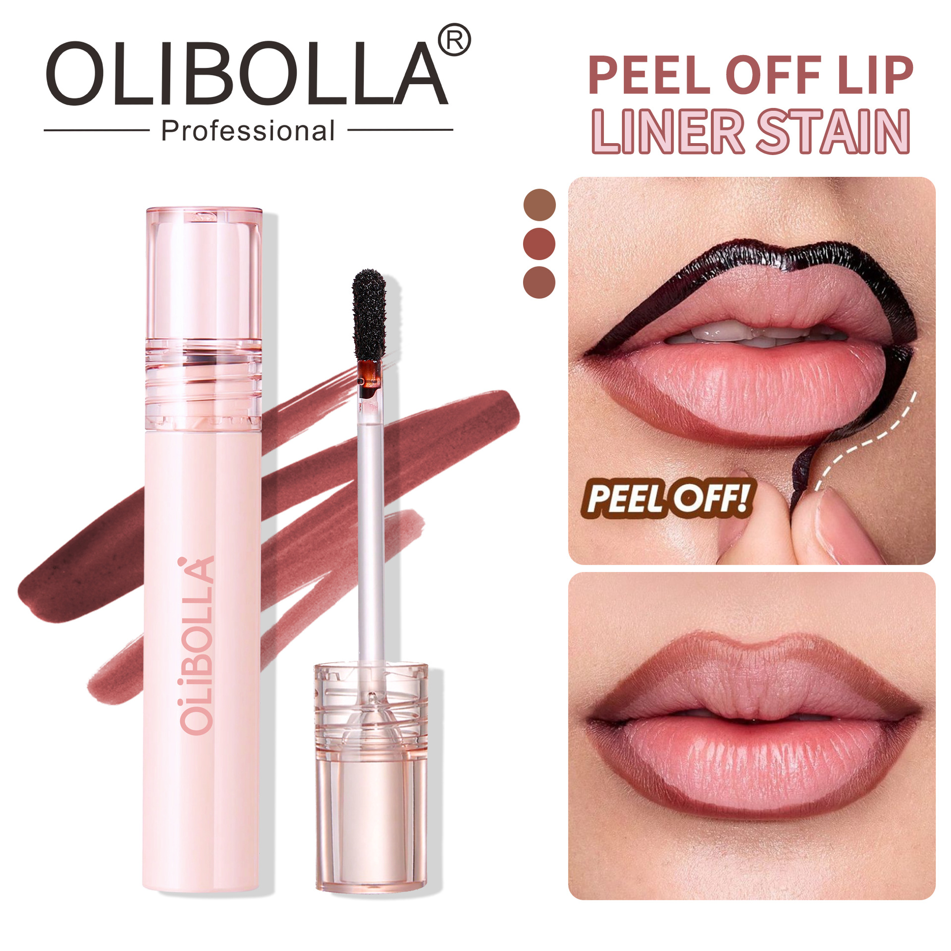 Olibolla Peel-Off Lip Liner Peel-Off Lip Gloss Matte Long-Lasting Waterproof Non-Fading Lipstick Cross-Border Hot Style