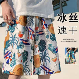 沙滩裤男夏季薄款速干花短裤五分可下水游泳裤休闲潮牌宽松大裤衩