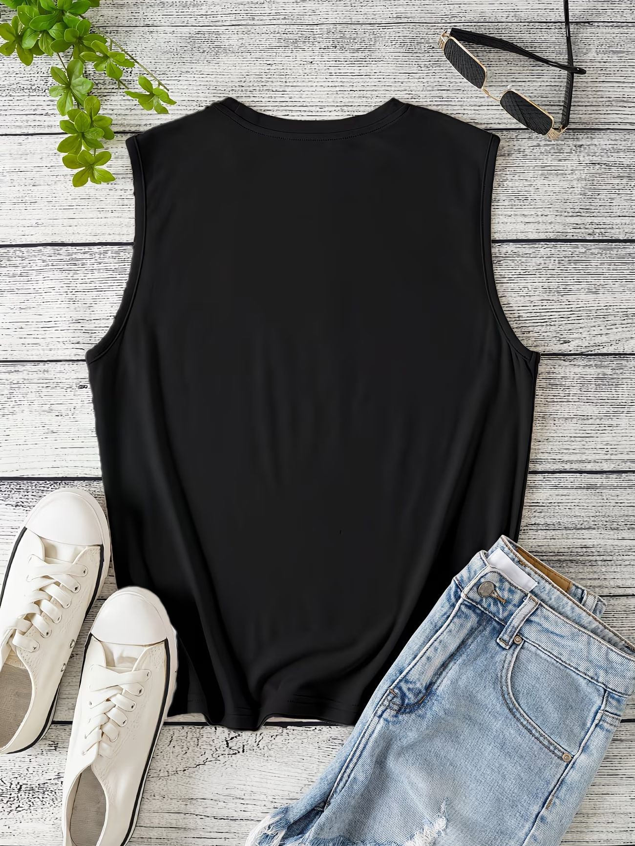 Damen Tank Top Ärmellos Mit Rundhalsausschnitt Modisch_voghion.com