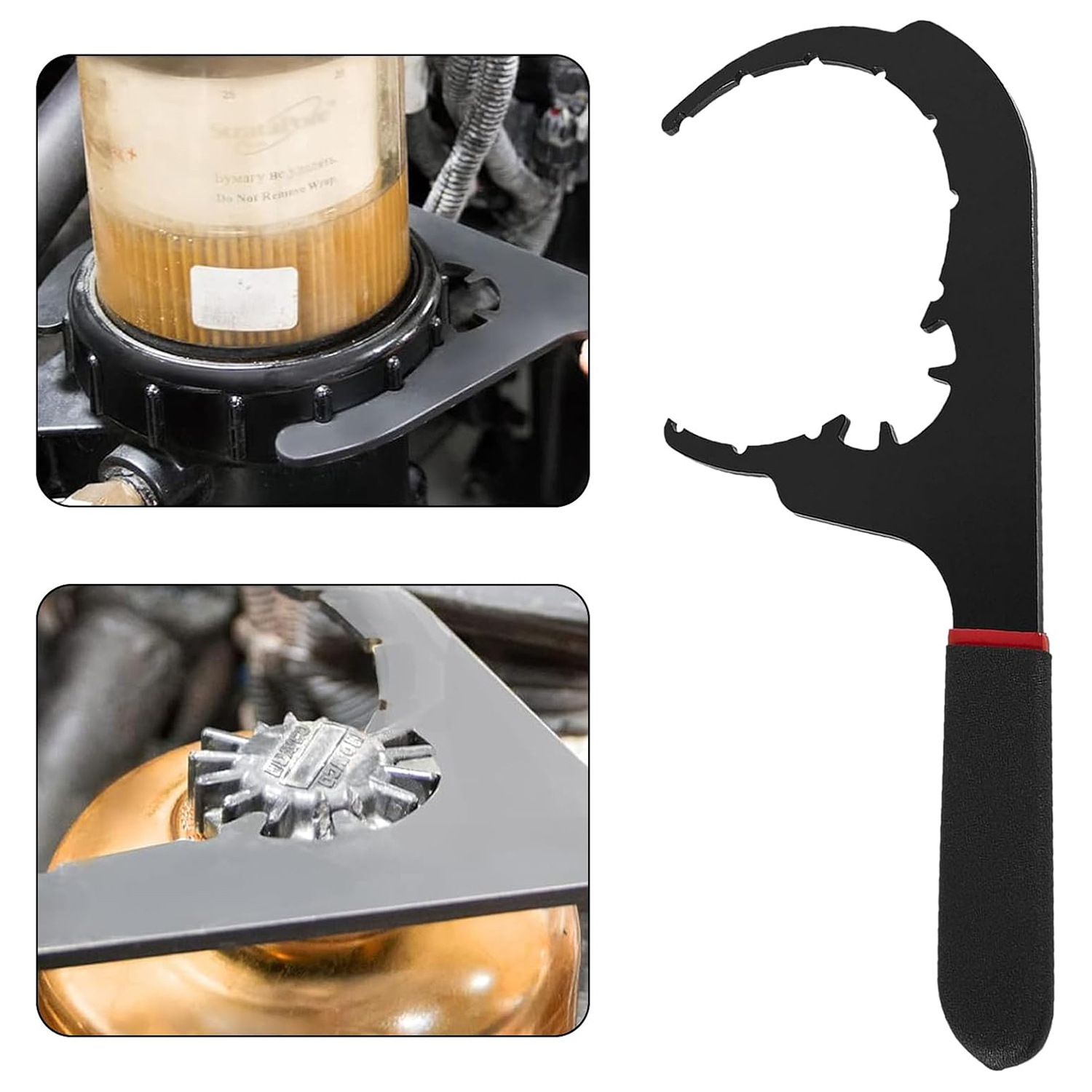 380134 382 Tapa de escape Llave de filtro de combustible Herramienta de reparación de gas diesel Separador de aceite y agua Llave de desmontaje