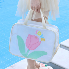 High-looking travel bag, large-capacity sports fitness PVC swimming bag, dry and wet separation travel makeup and toiletry bag