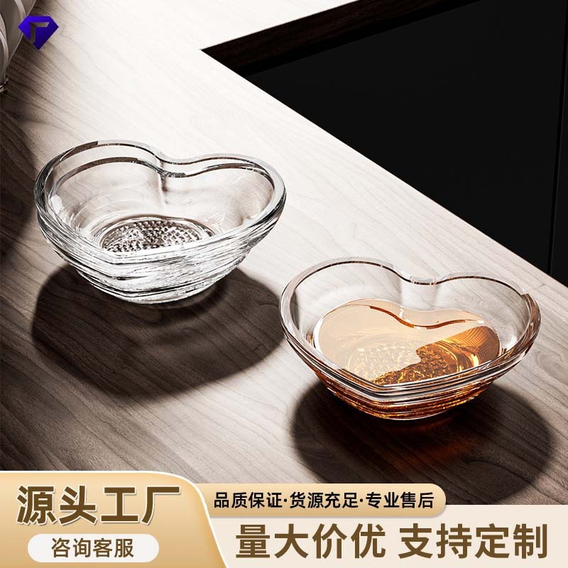 家用加厚玻璃餐具味碟心形小碟子火锅调料碗酱料碟调味碟醋碟批发|undefined