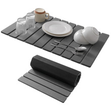 跨境亚马逊硅藻土折叠垫长方形条状免清洗吸水速干防滑浴室脚垫