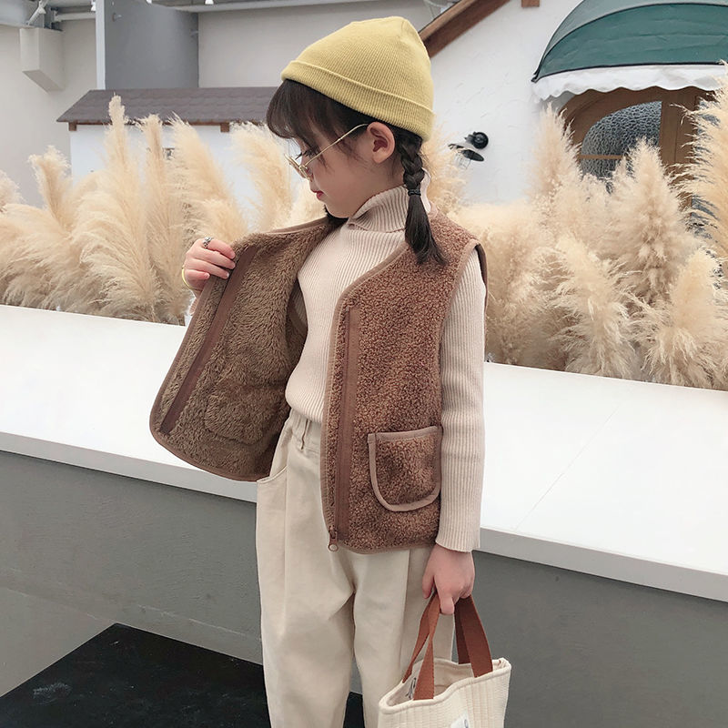 Children Berber Fleece Vest Warmth Retention Material