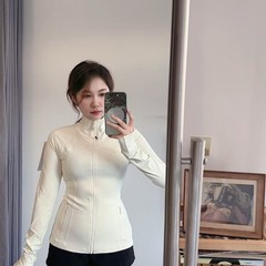 高版lulu define健身瑜伽修身显瘦磨毛休闲运动立领夹克外套女士