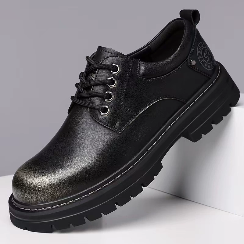 2025 Новый низкий бот дикий стиль рабочей обуви тренд мужская одиночная обувь повседневная обувь большая голова кожаная обувь внешняя торговля мужская обувь