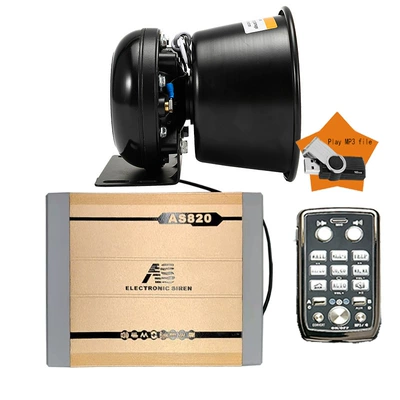 Car-mounted wireless MP3 siren and Car horn/tweeter - mp3-function-as820p5-host-round-speaker-set-12v