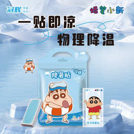 蜡笔小新正版授权冰凉贴10片装夏季物理降温贴散热冰贴学生清凉贴