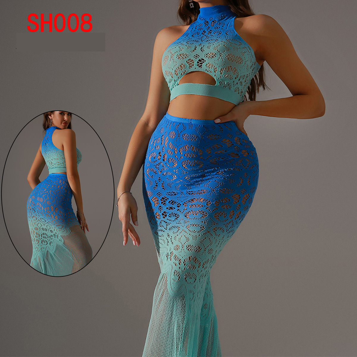 SH008 진한 파란색에서 밝은 파란색으로(상단 + 하단)