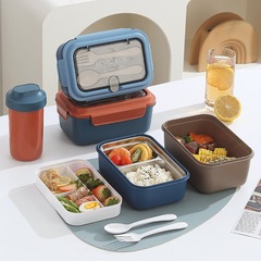 304 ステンレス鋼の学生弁当箱家庭用 PP コンパートメント軽食弁当箱便利な北欧スタイルの弁当箱食器付き