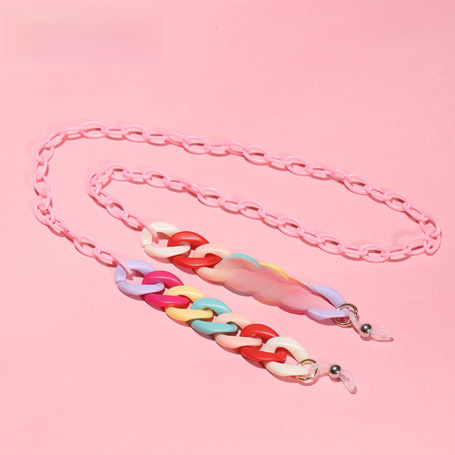 Sugarcane Color Acrylic Chain Earrings Korean Decorative Chain Anti-lost Lanyard Insta Celebrity Style Eyeglass Chain