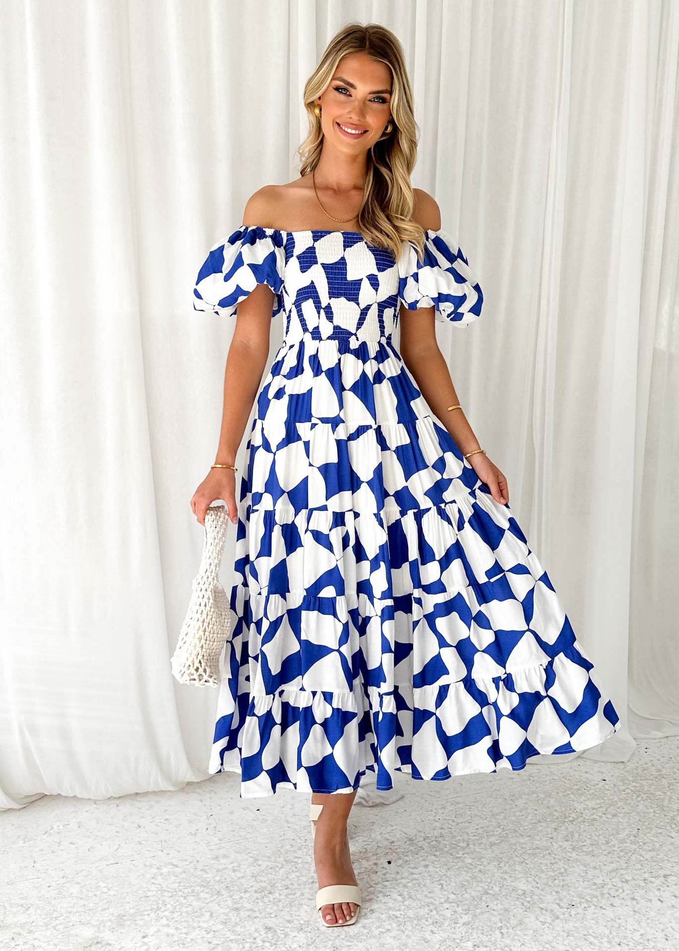 301g Weight Maxi Long Dress Dress Length Type Short Sleeve Sleeve Length Regular Dress Dresses Type Puff Sleeve Sleeve Type Polyester Fabric Type Mid Waist Waist Line Travel, Daily Occasion Boat Neck Neckline Regular Fit Fit Type Flower Pattern Summer, Spring Season Women's Gender Elegant, Classic Style Style Wholesale Women's Elegant Classic Style Flower Travel Daily Boat Neck Short Sleeve Regular Dress 10