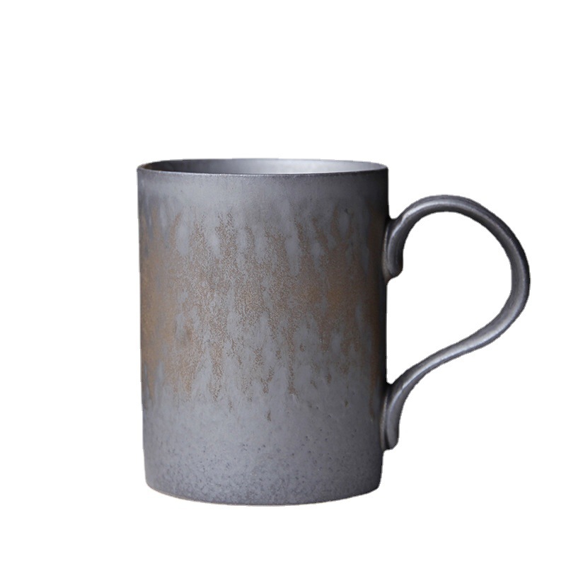 Japanese Retro Ceramic Coffee Mug With Wooden Handle_voghion.com