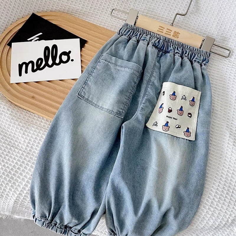 Children's Tencel Soft Jeans New Boys' Pants Summer Lightweight Baby Summer