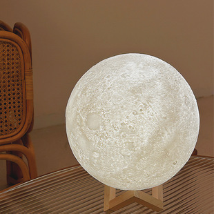 Night light for bed, moon, electronic lamp, 3D
